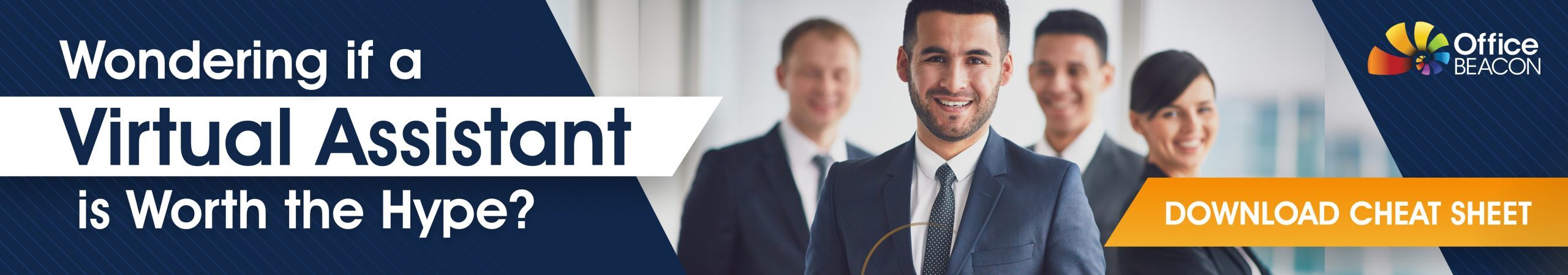 CTA banner to download Office Beacon cheat sheet on the perks of hiring a virtual assistant
